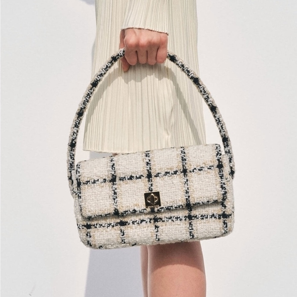 Anine Bing Nico Bag in Beige Plaid